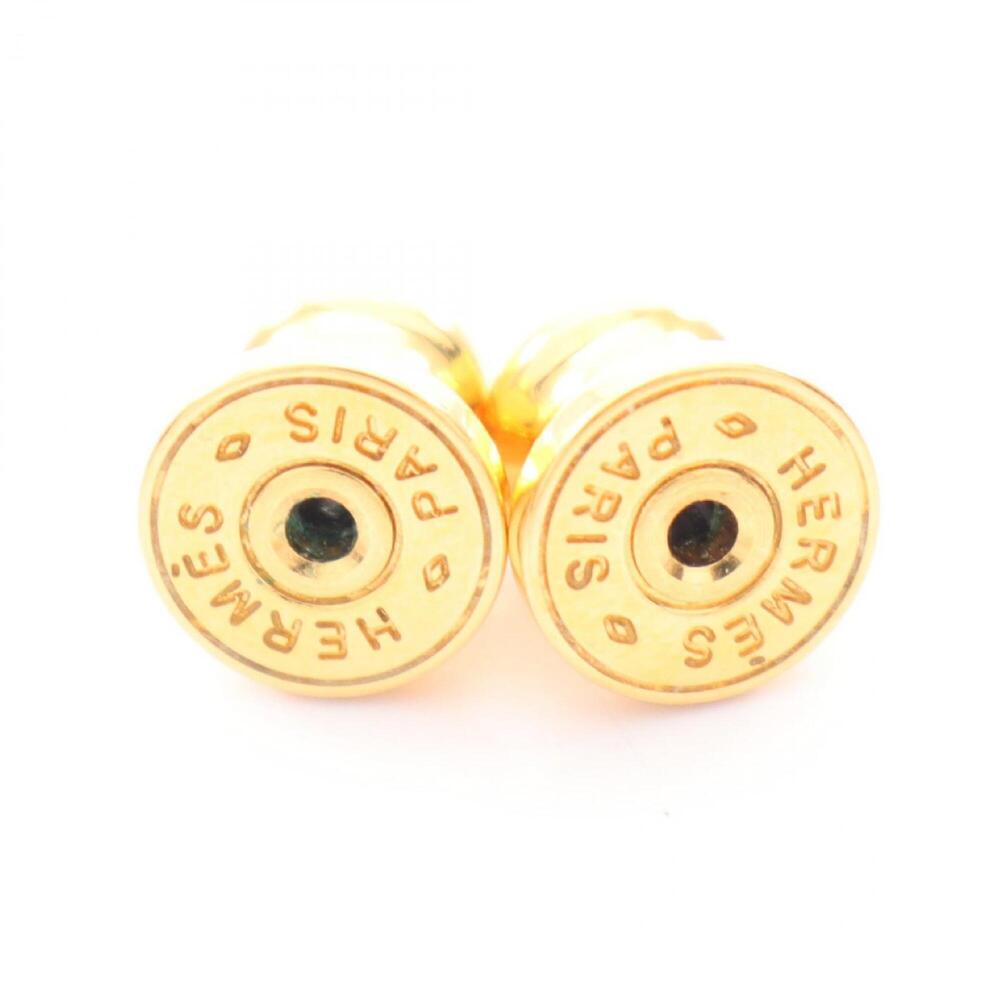 Hermes Mini Pop H Earrings, Gold Plated (GP), Women's, Gold/Pink Tones - Picture 5 of 5